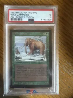 1993 Magic The Gathering ✨WAR MAMMOTH✨ CE MtG WOTC PSA 5 Looks Like 10 - Image 1