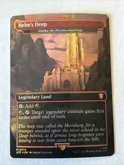 1x Helm's Deep (Shinka, the Bloodsoaked Keep) (374) ~~ Borderless - Foil NM-Mint - Image 1