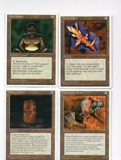 4-magic lot 4th bronze tablet clockwork beast clay statue crystal rod - Image 1