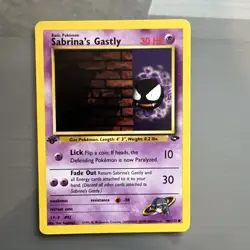 Sabrina's Gastly 96/132 1st Edition Pokemon Card Gym Challenge NM - Image 1