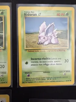 Vintage Pokemon Base Set Italian 4 Card Lot Kakuna Nidoran Pidgey Dratini MP-HP - Image 3