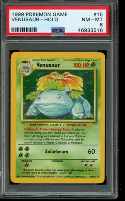 PSA 8 NM-MT Pokemon Venusaur Base Set Holo 15/102 - Image 1