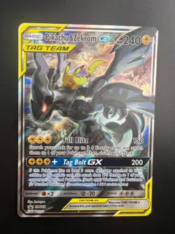 Pikachu & Zekrom GX - SM168 - Pokemon Sun & Moon Promo Ultra Rare Card NM - Image 1
