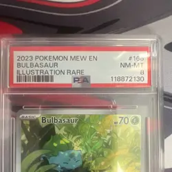 Pokemon Bulbasaur Illustration Rare Holo 166/165 Scarlet & Violet 151 PSA 8 - Image 3
