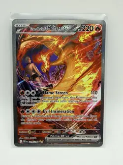 Team Rocket's Moltres EX SIR 229/182 Destined Rivals Pokemon TCG Near Mint - Image 1