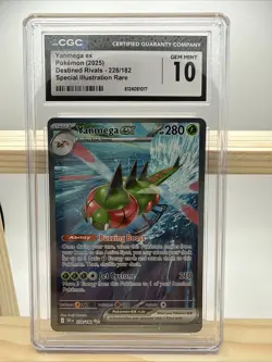 CGC Gem Mint 10 Yanmega ex 228/182 SIR Pokemon Destined Rivals DRI EN - Image 1