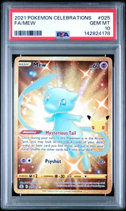 2021 POKEMON CELEBRATIONS #025 FULL ART/MEW PSA 10 - Image 1