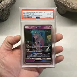 2017 POKEMON SUN & MOON SHINING LEGENDS SECRET #78 MEWTWO GX PSA 8 - Image 2