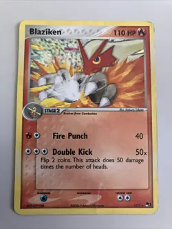 Pokemon TCG Blaziken Pop Rare Promo Holo 110 hp 1/17 Pokemon Promos Holo DMG - Image 1