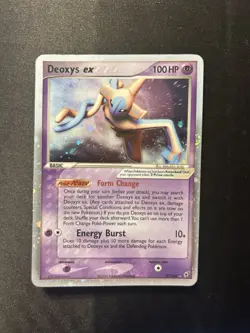 Pokemon Deoxys ex 97/107 EX Holo Rare EX 100HP 2005 Psychic Card - Image 1