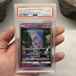 Pokemon Mewtwo GX TCG Shining Legends Holo Card 78/73 PSA 9 - Image 1