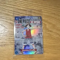 Bandai Namco Monkey.D.Luffy Holo Promo US Voyage One Piece CCG Card - Image 1