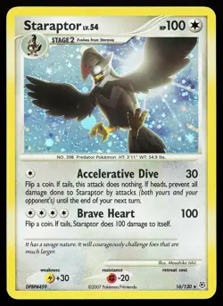 Staraptor 16/130 Holo Rare Diamond and Pearl Pokemon Card - Image 1