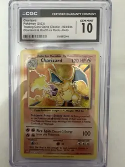Pokemon Charizard 003/034 Trading Card Game Classic CGC 10 Gem Mint Holo - Image 1