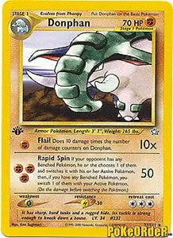 Pokemon Neo Genesis Rare - Donphan Card 21/111 UNLIMITED EDITION - Image 1
