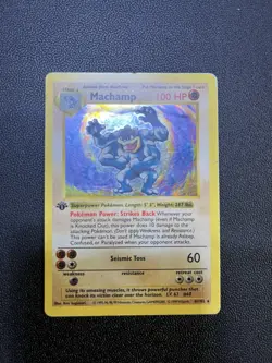 Pokemon TCG Machamp Holo Rare 1st Edition Base Set, Card 8/102 - Image 1