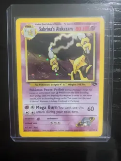 Pokemon Card Sabrina's Alakazam Gym Challenge SWIRL HOLO 16/132 ENG poor - Image 1