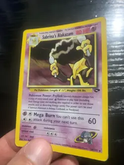 Pokemon Card Sabrina's Alakazam Gym Challenge SWIRL HOLO 16/132 ENG poor - Image 3