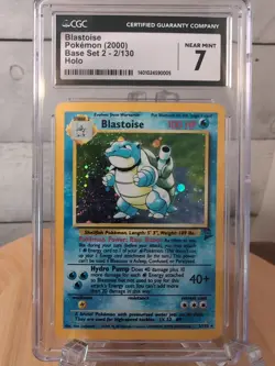 CGC 7 Blastoise 1999 Base Set 2/102 Holo Pokemon Card - Image 1