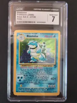 CGC 7 Blastoise 1999 Base Set 2/102 Holo Pokemon Card - Image 2