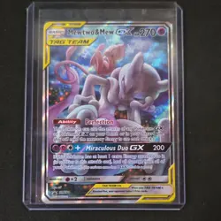 Pokemon Card - SM191 Mewtwo & Mew GX TAG TEAM Full Art Promo Holo HP 270 - Image 1
