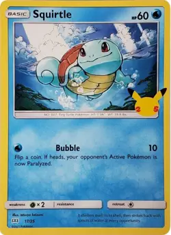 Squirtle 17/25 Holo McDonalds Promo 2021 25th Anniversary Pokemon Card NM - Image 1