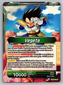 Vegeta BT15-062 UC Dragon Ball Super Card Game Leader Card Saiyan Saga - Image 1