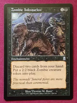 Magic The Gathering ODYSSEY ZOMBIE INFESTATION black card MTG - Image 1