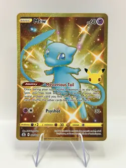 Pokemon TCG Celebrations Mew Gold Holo Secret Rare Card 025/025 NM/Mint - Image 1