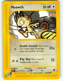 Meowth - 121/165 Expedition Base Set - Pokemon TCG - 2002 - Image 1