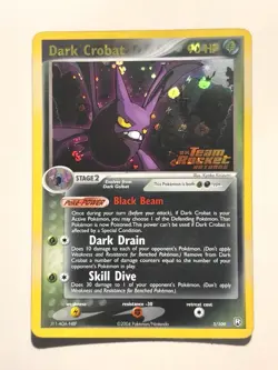 Pokemon TCG Dark Crobat ex Team Rocket Returns 3/109 Rare Reverse Holo 2004 - Image 3