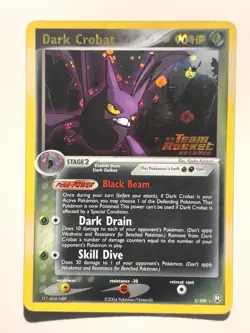 Pokemon TCG Dark Crobat ex Team Rocket Returns 3/109 Rare Reverse Holo 2004 - Image 4
