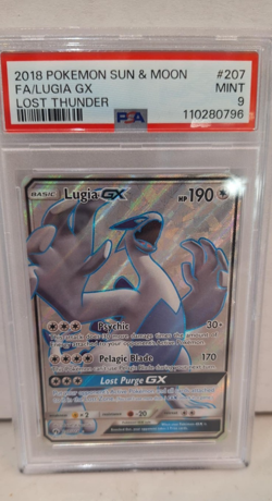 Pokemon - Lugia GX - Full Art Holo #207 - Lost Thunder 2018 - PSA 9 - Image 1