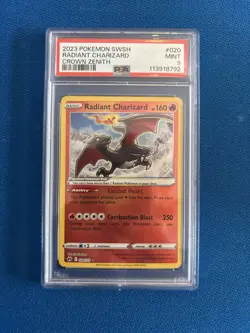 Pokemon Radiant Charizard Crown Zenith 020/159 Holo Radiant Rare PSA 9 2023 - Image 1