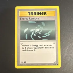 Pokemon TCG Energy Removal 1st Edition Shadowless Base Set - Image 1