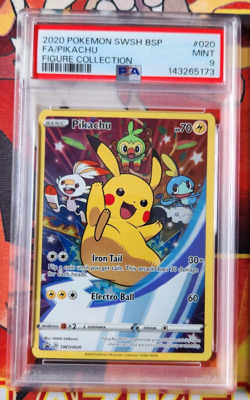 Pikachu SWSH020 SWSH Promo Black Star Full Art Pokemon TCG PSA 9 Mint - Image 1