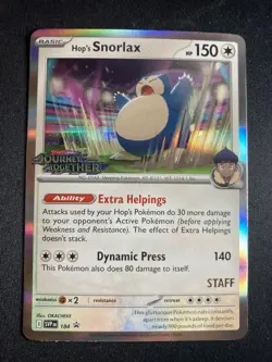Hop's Snorlax Pokemon SVP Promo 184 (Prerelease) [Staff] NM - Image 1