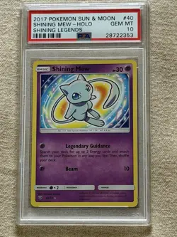 2017 Pokemon Sun & Moon Shining Legends #40 Shining Mew-Holo PSA 10 - Image 1