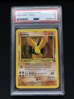 1999 POKEMON FOSSIL #12 MOLTRES-HOLO PSA 5 - Image 1