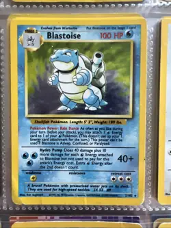 Pokemon Blastoise Base Set Holo Rare English Pokemon TCG Card #2/102 100 HP 1999 - Image 1