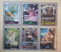 One Piece Card Game OP-14 The Azure Sea's Seven Dash Pack 6 Promo Card Set NM - Image 1