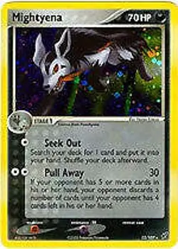 Pokemon EX Deoxys 12/107 Holo Rare Card - Mightyena - Image 1