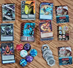 Bakugan Battle Brawlers Card Lot With Figures And Metal Cards Used - Image 1
