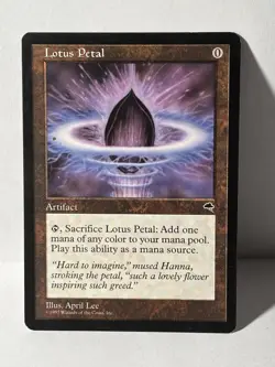 MTG Lotus Petal – Tempest (1997)–Rare Vintage Magic the Gathering Artifact–LP/NM - Image 1