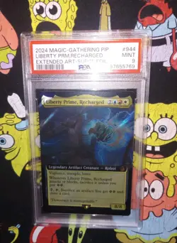 MTG Fallout Liberty Prime, Recharged PIP Surge Foil Extended Art PSA 9 - Image 1