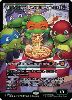 MTG TMNT - Michelangelo, Weirdness to 11 *FOIL* (Showcase) NM - Image 1