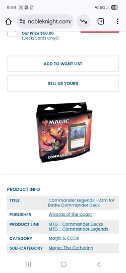 magic The Gathering Commander Deck WITH NICE SLEEVES MINT CONDITION PLAYED... - Image 3