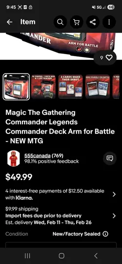 magic The Gathering Commander Deck WITH NICE SLEEVES MINT CONDITION PLAYED... - Image 5