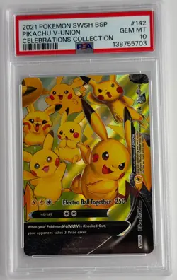 2021 Pokemon Pikachu V-Union Celebrations #142 PSA 10 Gem Mint - Image 1