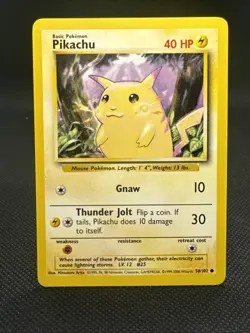 Pikachu 058/102 Base Set Pokemon TCG NM- - Image 1